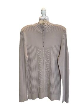 NILS Knit Pullover Sweater in Light Tan Large